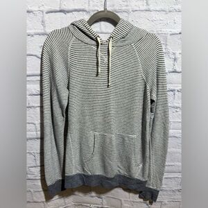 J. Crew Gray and White Striped Hooded Pullover, #311